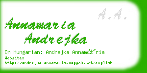 annamaria andrejka business card